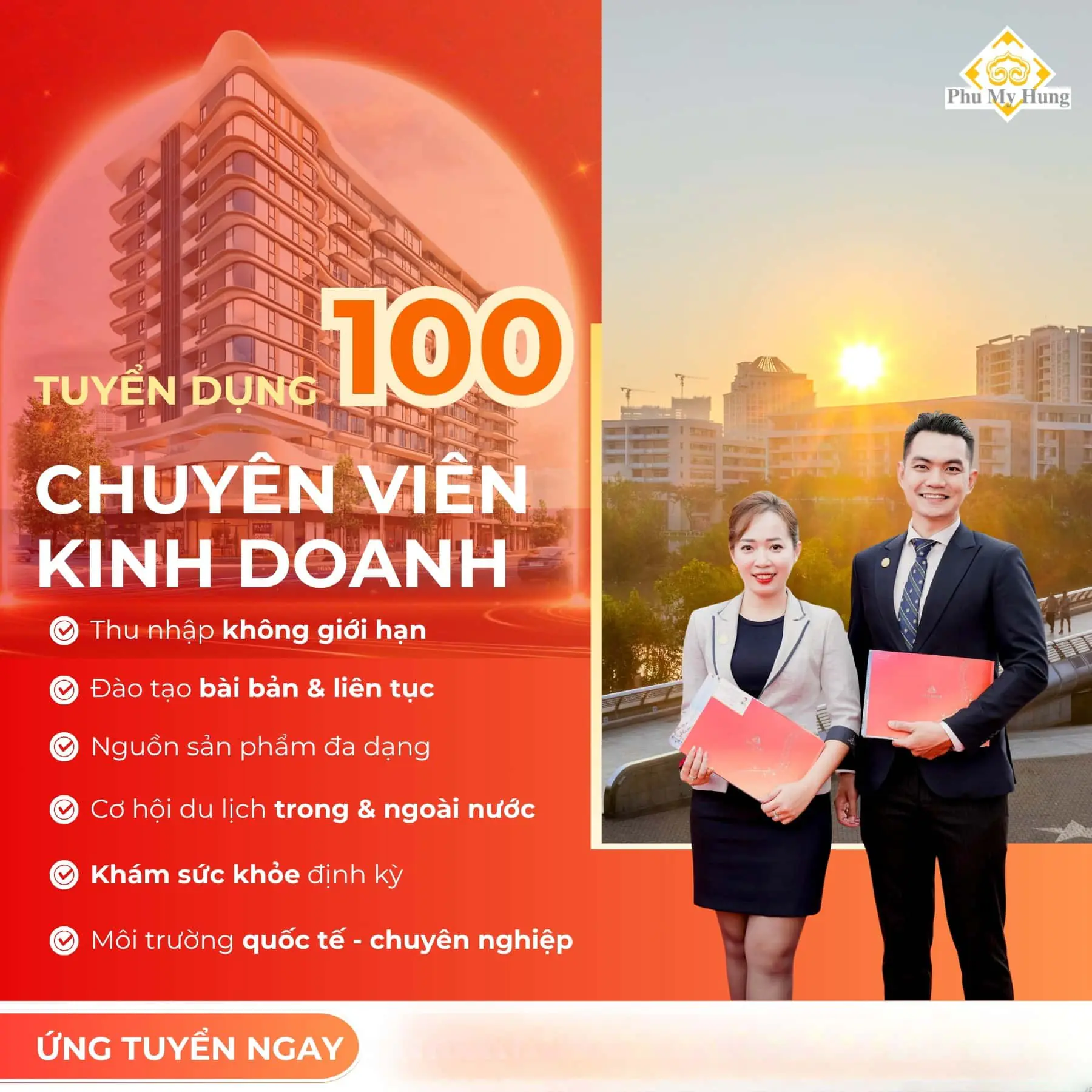 Phú Mỹ Hưng tuyển dụng 100 chuyên viên kinh doanh