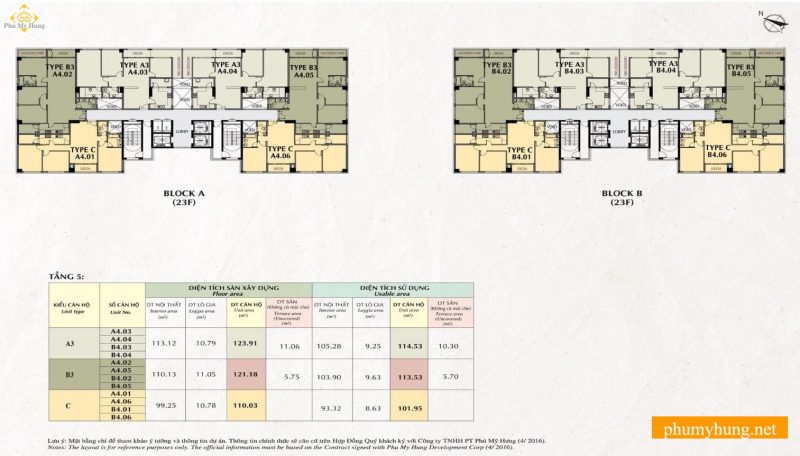 Chung Cư Nam Phúc Phú Mỹ Hưng (Le Jardin) Quận 7 - Giá Bán & Đánh Giá Chi Tiết 2026 10 Mặt bằng tầng 5