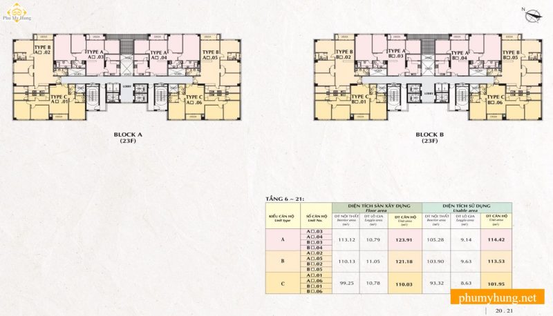 Chung Cư Nam Phúc Phú Mỹ Hưng (Le Jardin) Quận 7 - Giá Bán & Đánh Giá Chi Tiết 2026 11 Mặt bằng tầng 6-21